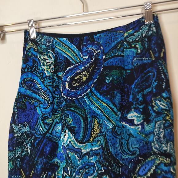 Chico's Design Paisley Skirt Flounce Hem Midi Rayon - Picture 9 of 10